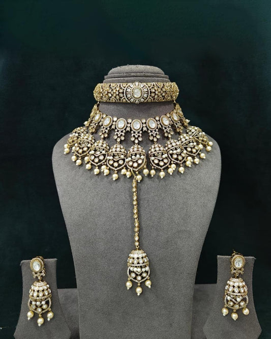 Royal Polki Kundal Necklace Set