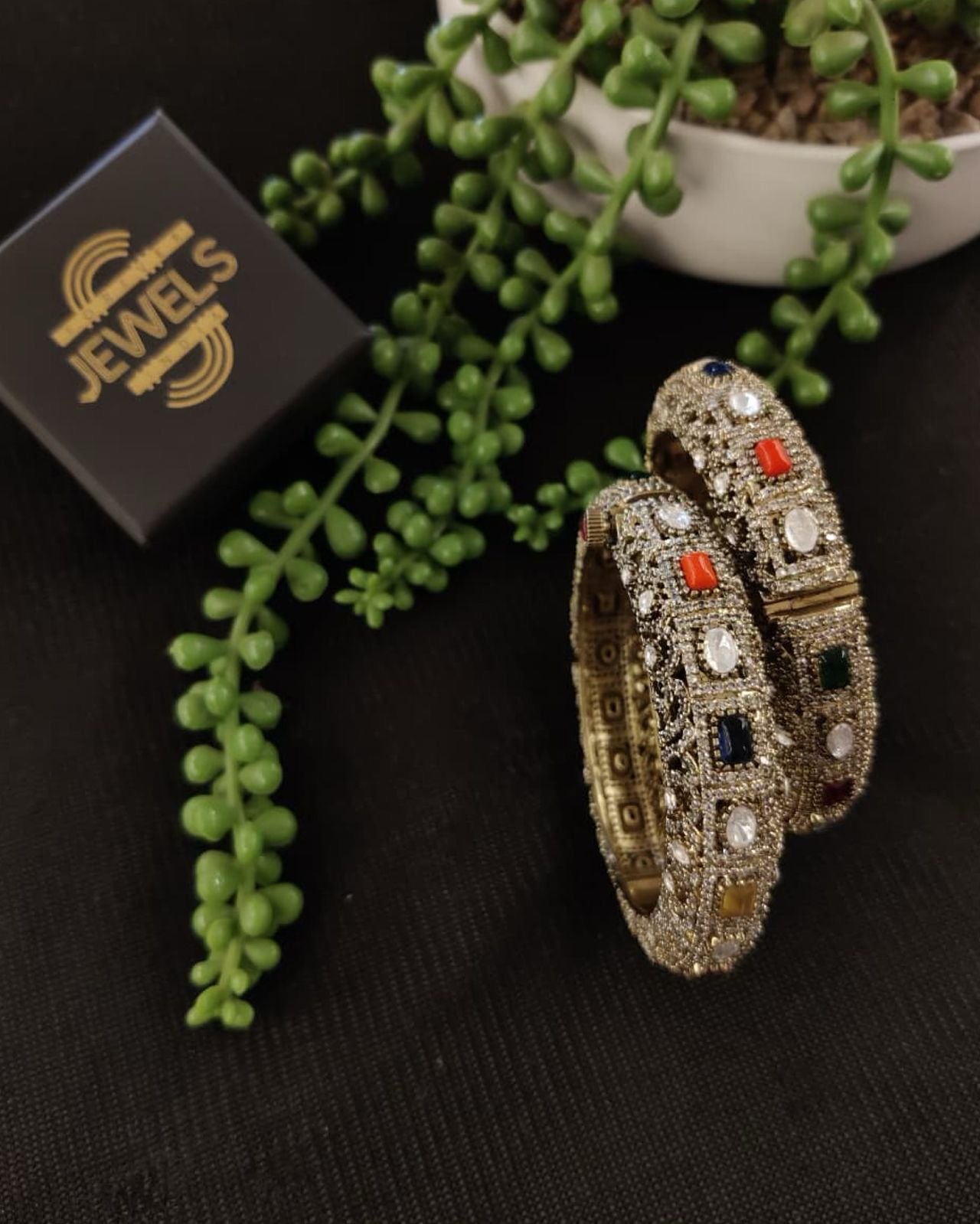 Multicolor Victorian Kundan Kadas