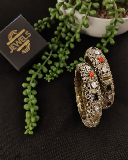 Multicolor Victorian Kundan Kadas