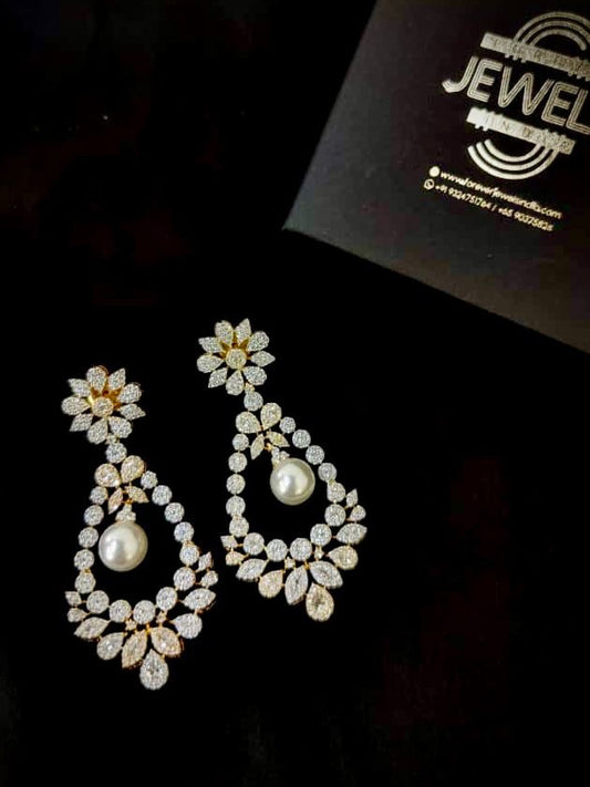 Golden Pearl Drop Earrings