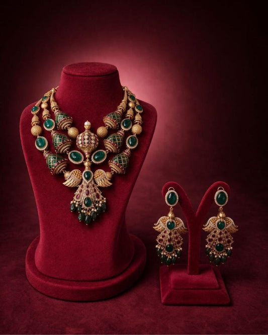 Emerald Jadau Statement Set