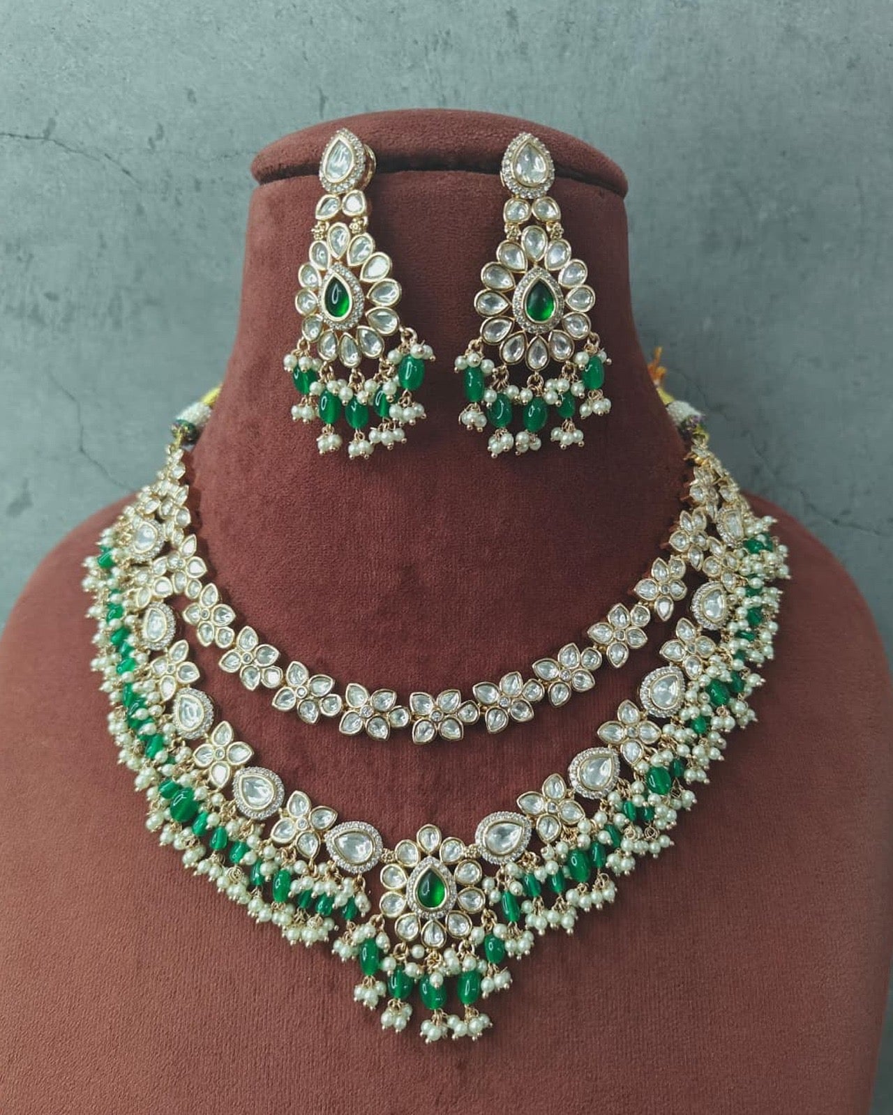 Layered Kundan Floral Necklace Set