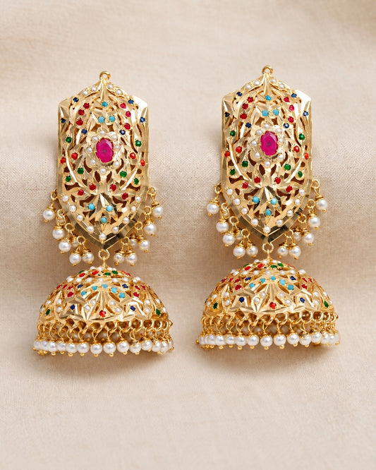 Royal Meenakari Jadau Jhumka