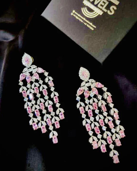 Shimmer Pink Danglers Earrings