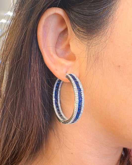 Diamond Hoops Earrings