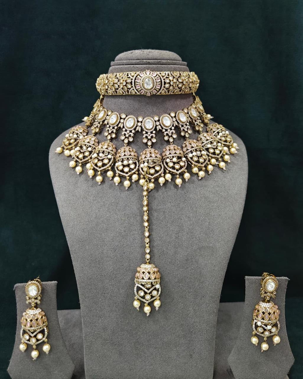 Royal Polki Kundal Necklace Set