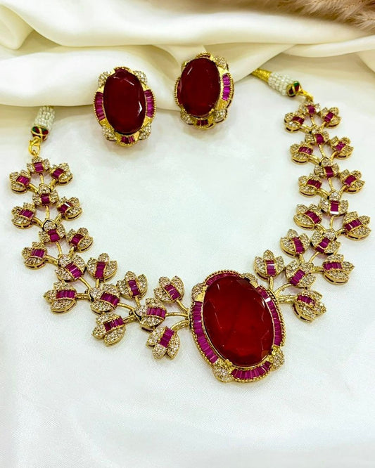 Kundan Polki Doublet Stone Necklace Set