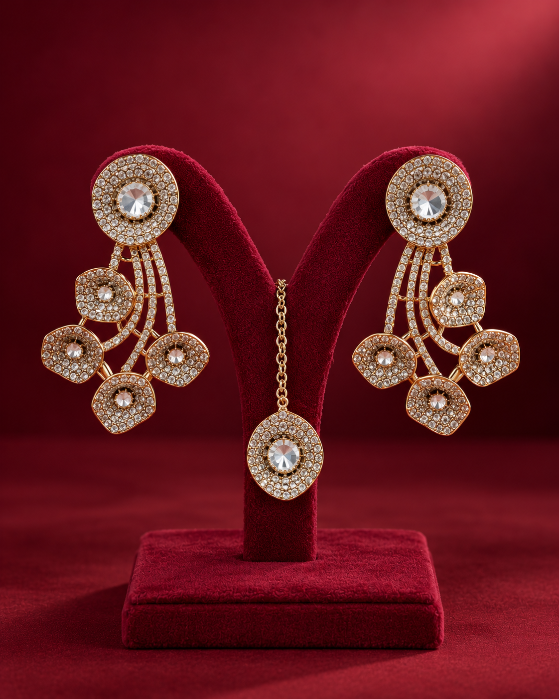 Golden Polki Floral Necklace Set