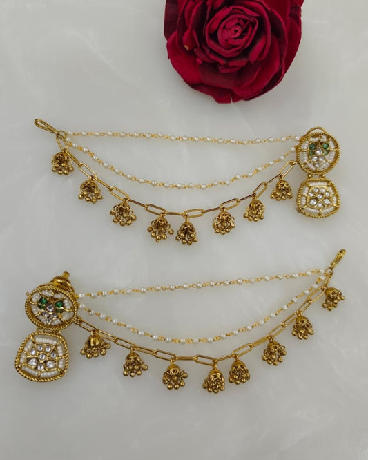 Traditional Earrings with Ear-chains
