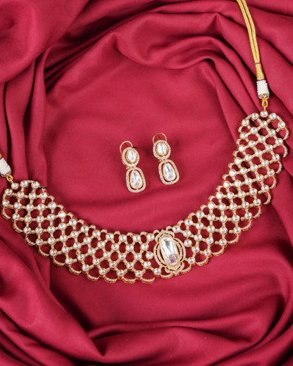 Polki Kundan Stylish Necklace Set