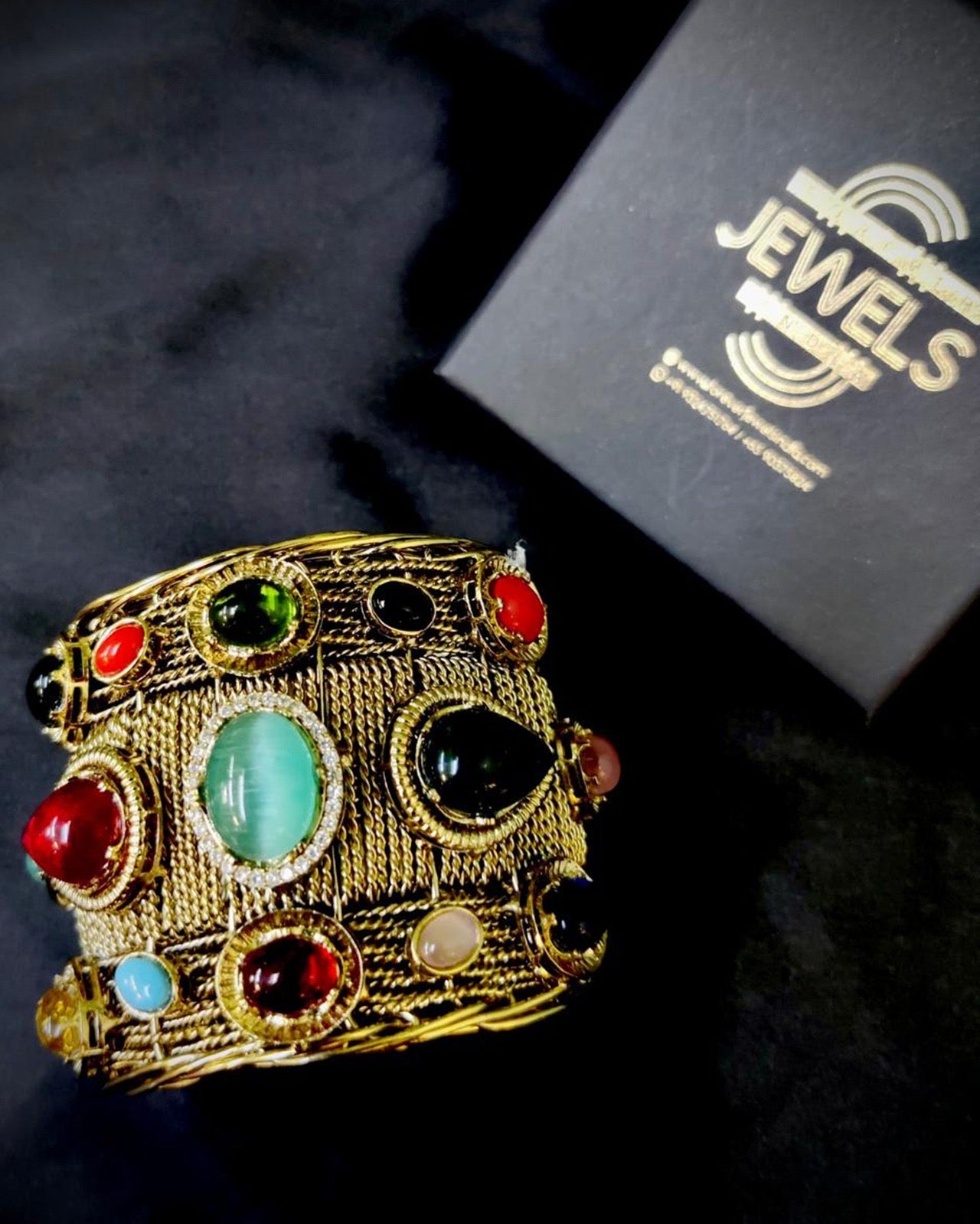 Trendy Kundan & Amethyst Cuff Bracelet