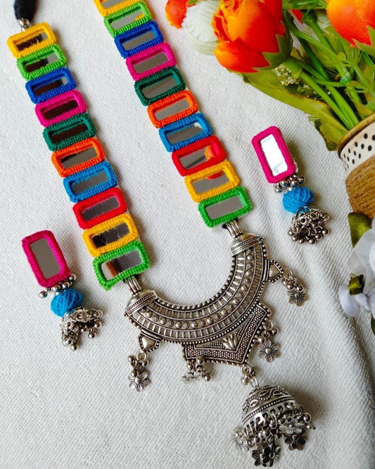 Long Navrang Oxidised Necklace