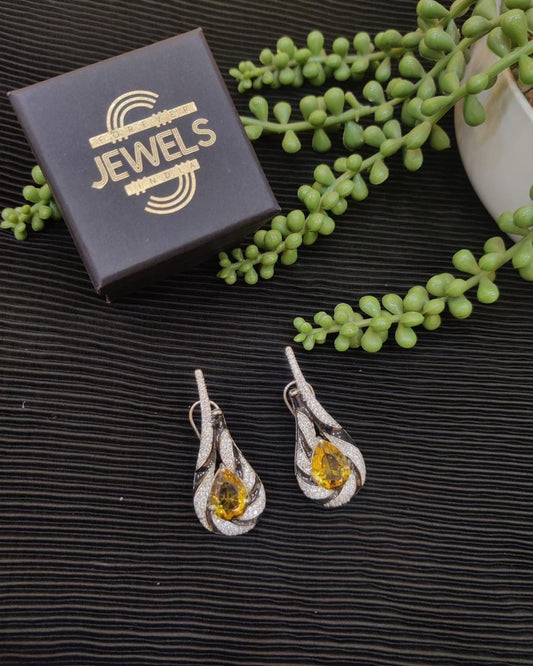 Crystal Yellow Diamond Earrings
