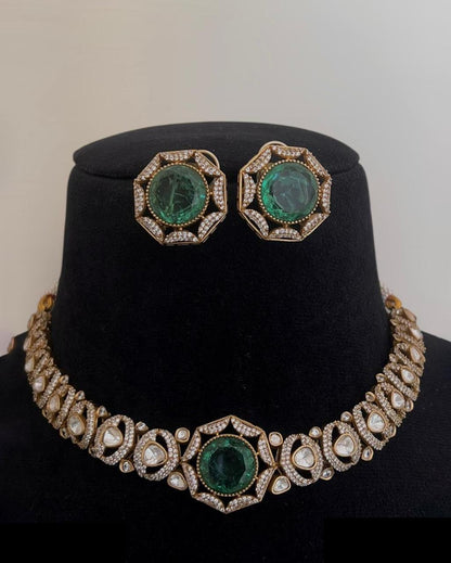 Trendy Kundan Polki Choker Necklace Set