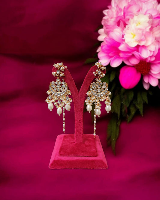 Pearl Kundan Traditional Earrings