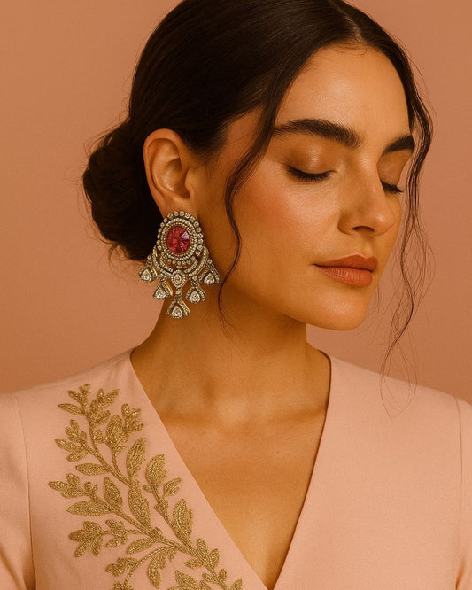 Moissanite Polki Earrings