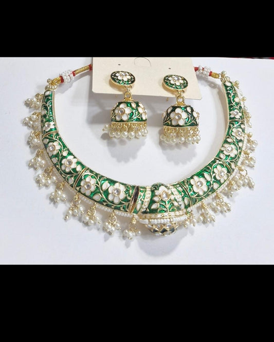 Kundan Meenakari Hasli Necklace