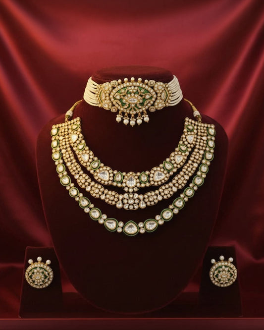Kundan Choker & Layered Necklace Set