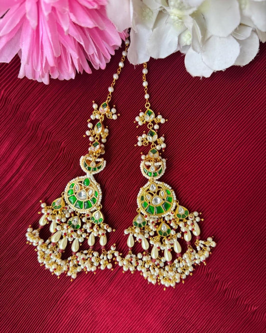 Kundan Traditional Pearl With Sahara Earrings