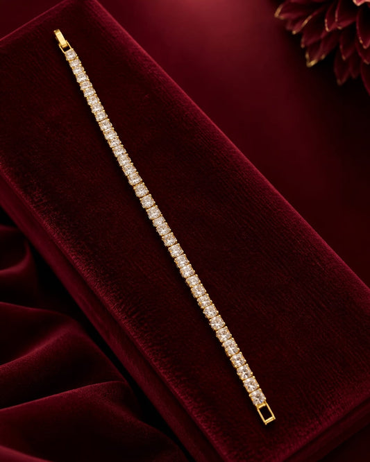 Golden Diamond Tennis Bracelet