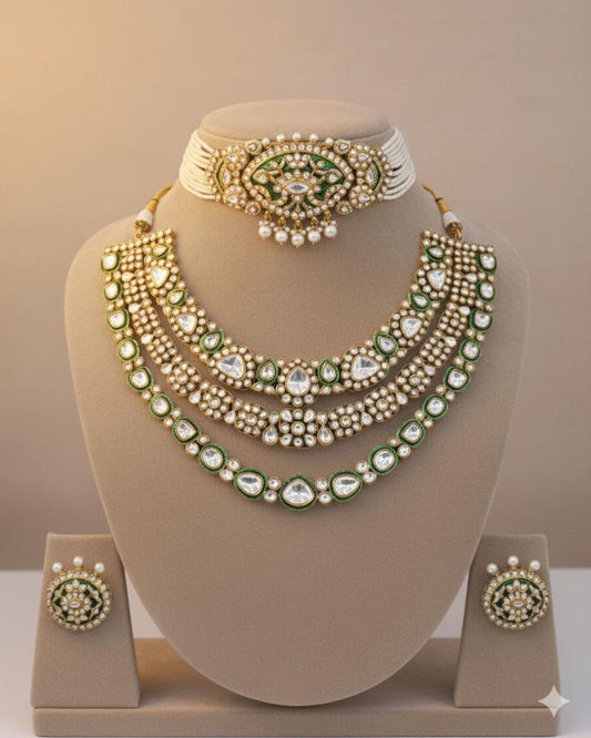 Kundan Choker & Layered Necklace Set