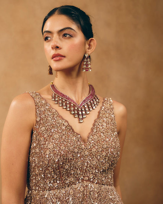 The Royal Victorian Drop Polki Necklace Set