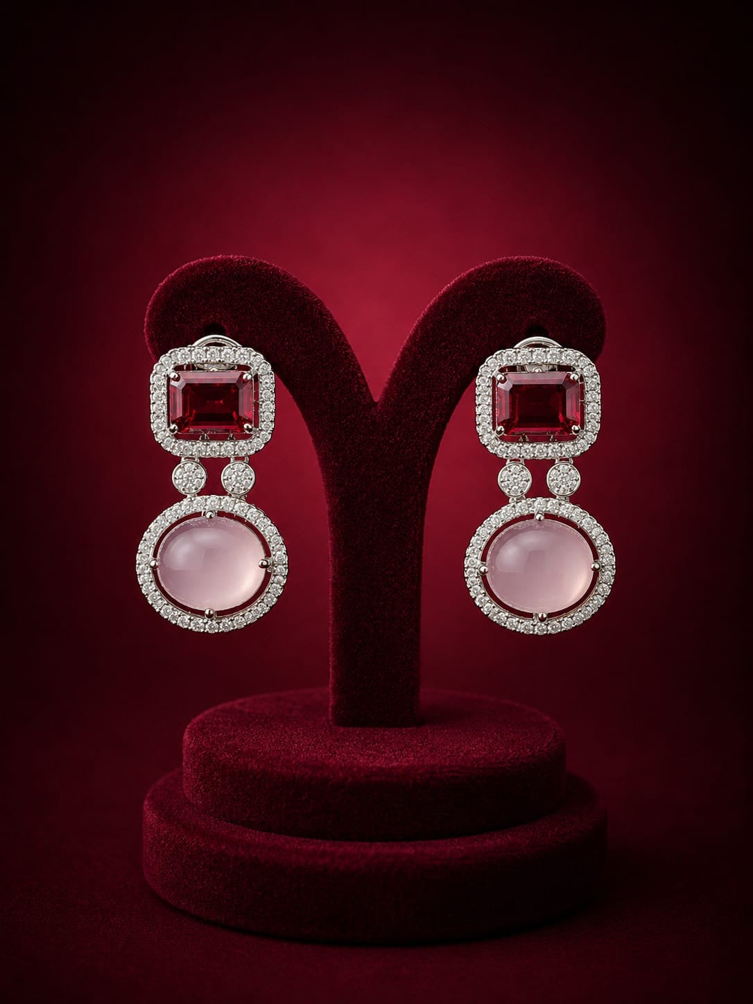 Ruby Blush Statement Earrings