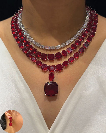 Classy Layered Diamond Necklace Set