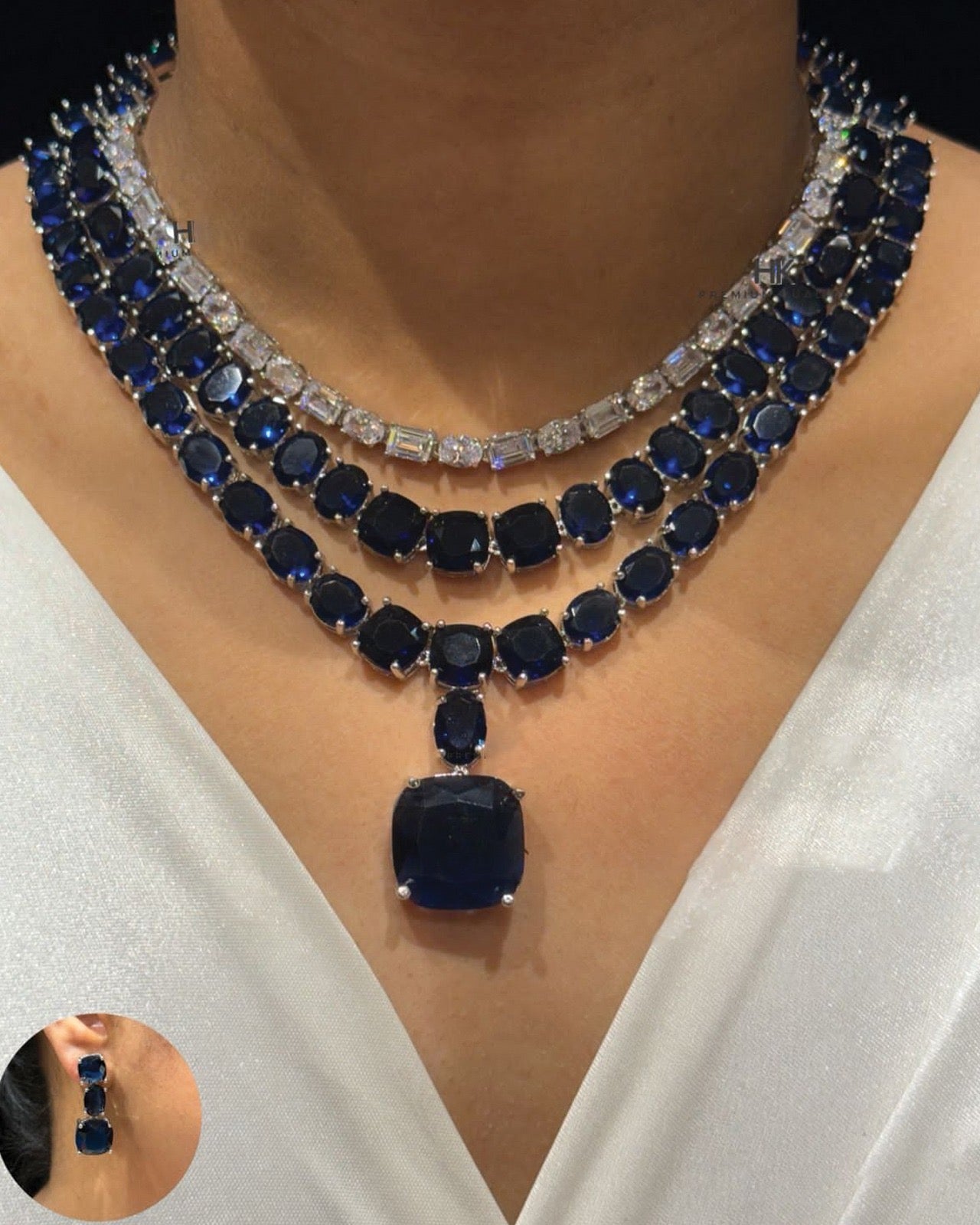 Classy Layered Diamond Necklace Set