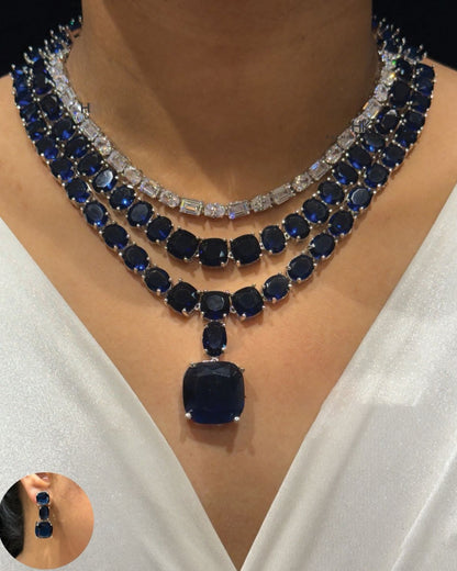 Classy Layered Diamond Necklace Set