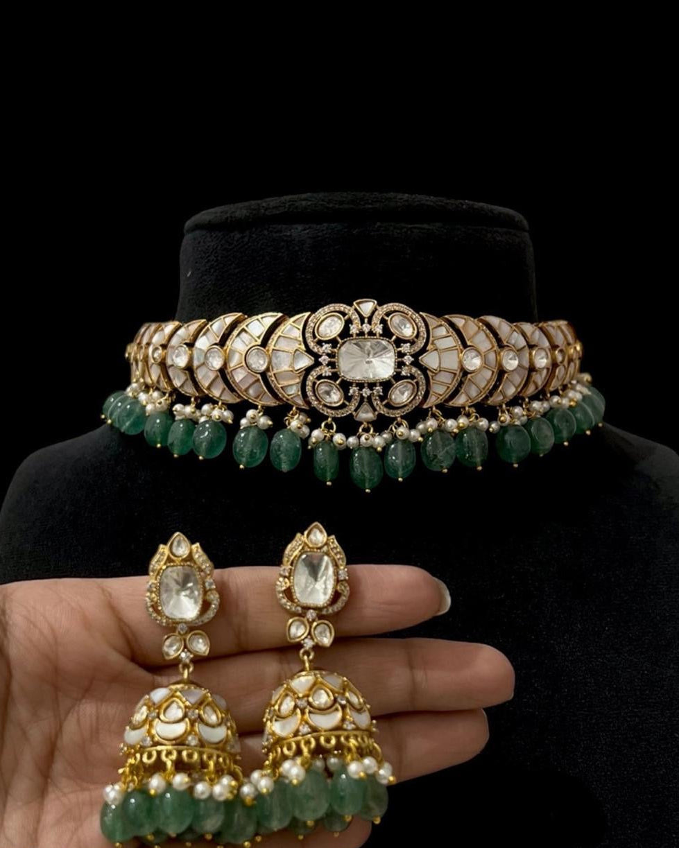 Rose Bloom Choker Necklace Set