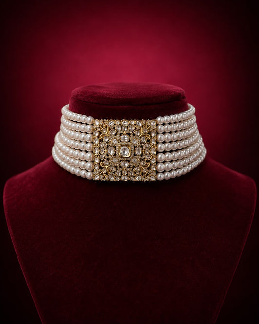 Pearl Choker Necklace Set