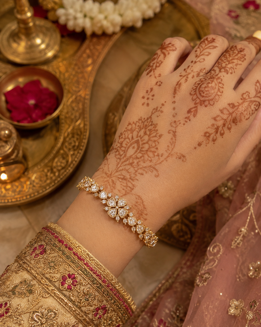 Floral Kundan Kada