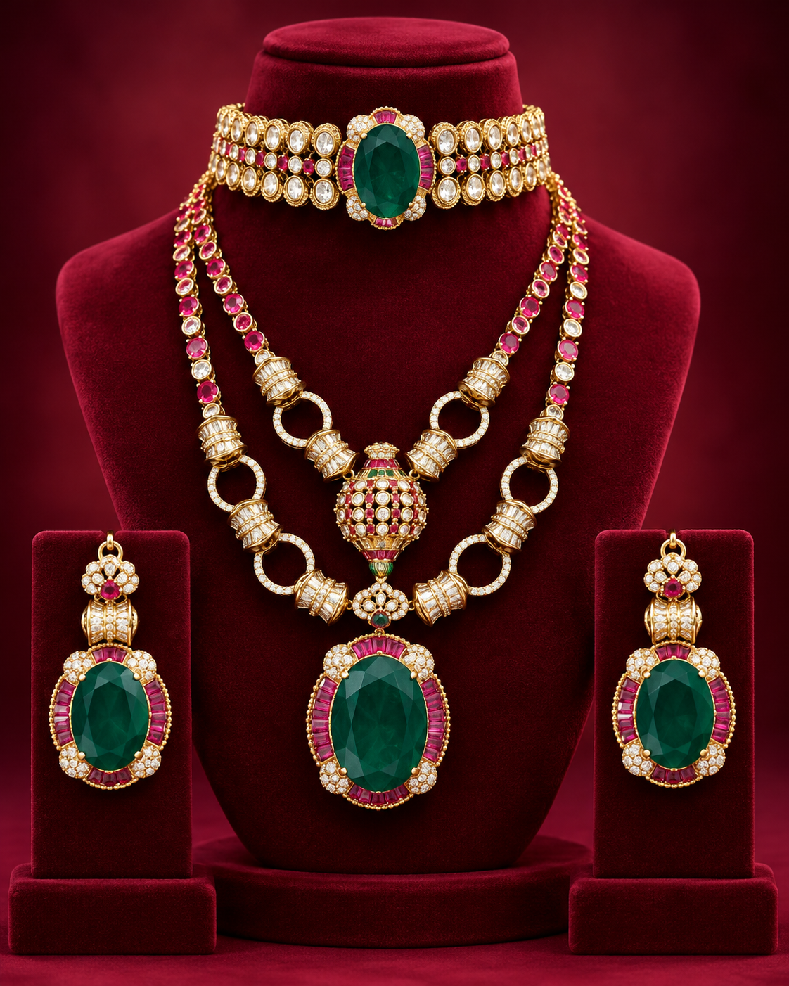 Royal Polki Bridal Necklace Set