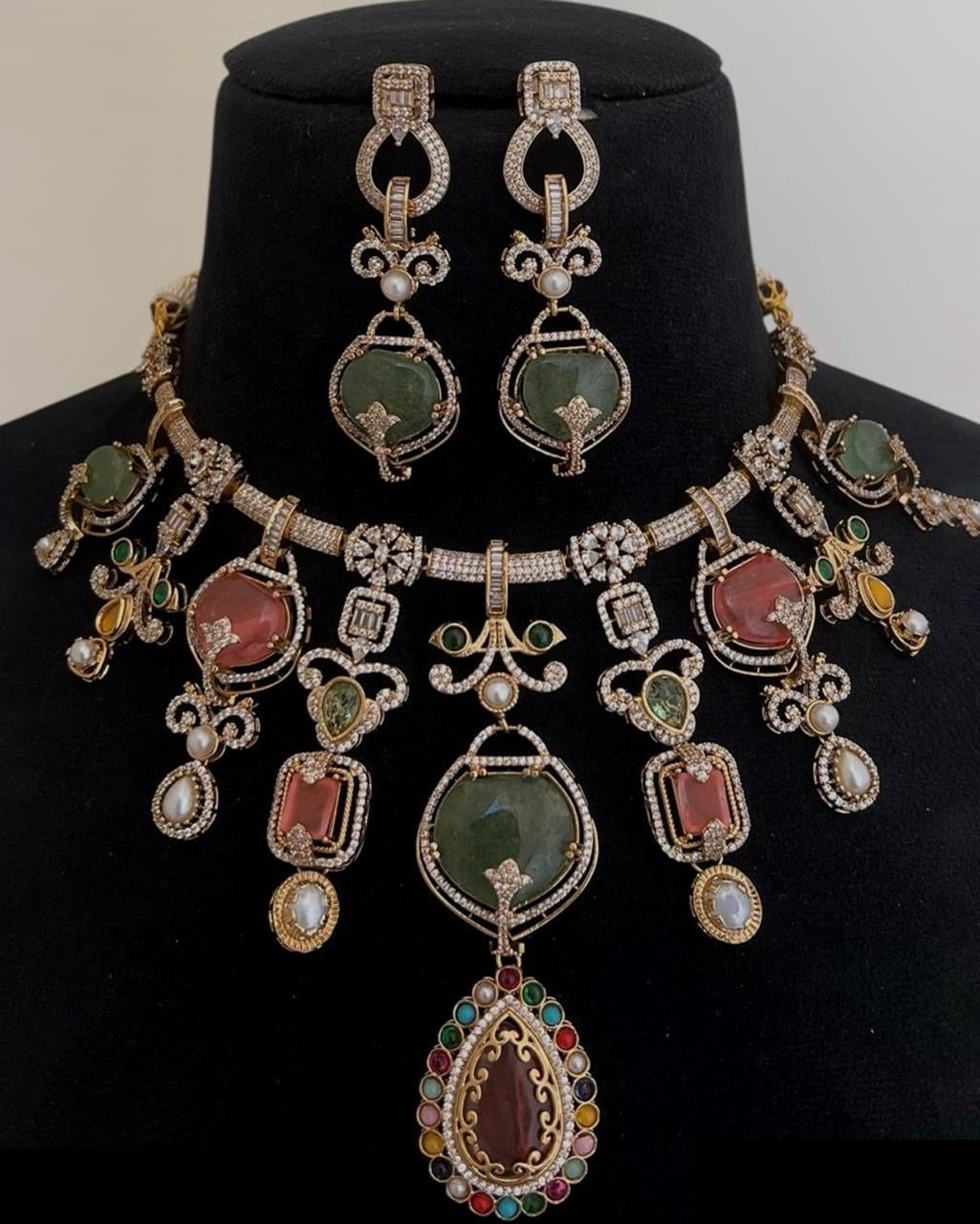 Multicolor Stone Studded Necklace