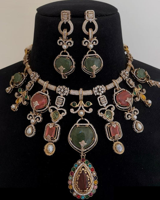 Multicolor Stone Studded Necklace