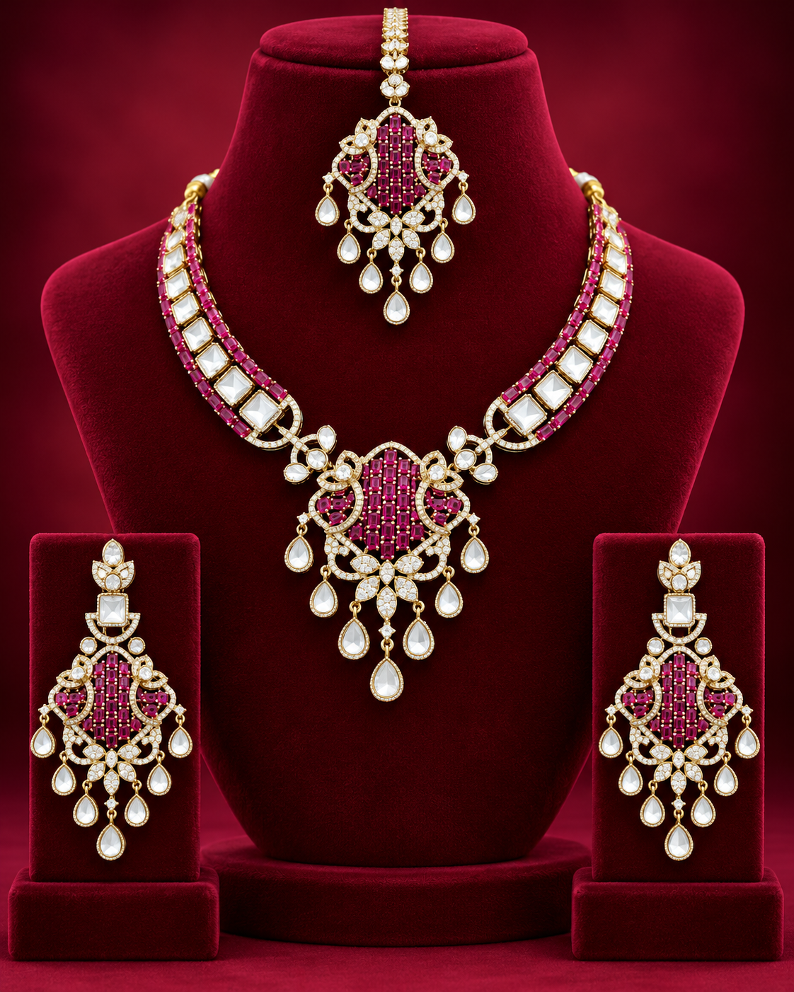 Kundan Stone Studded Necklace Set