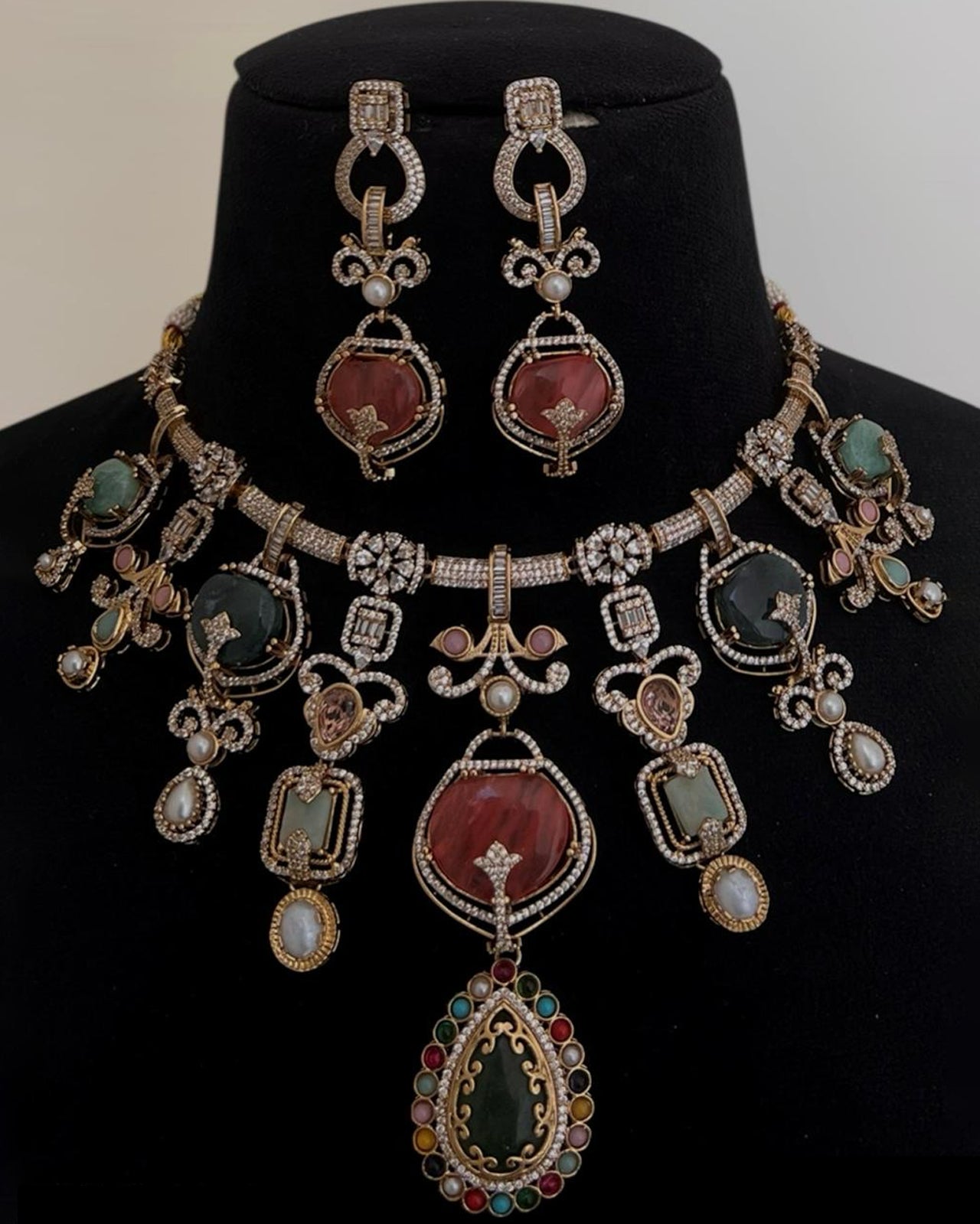 Multicolor Stone Studded Necklace