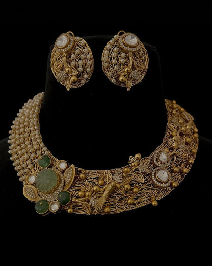 Golden Statement Necklace Set