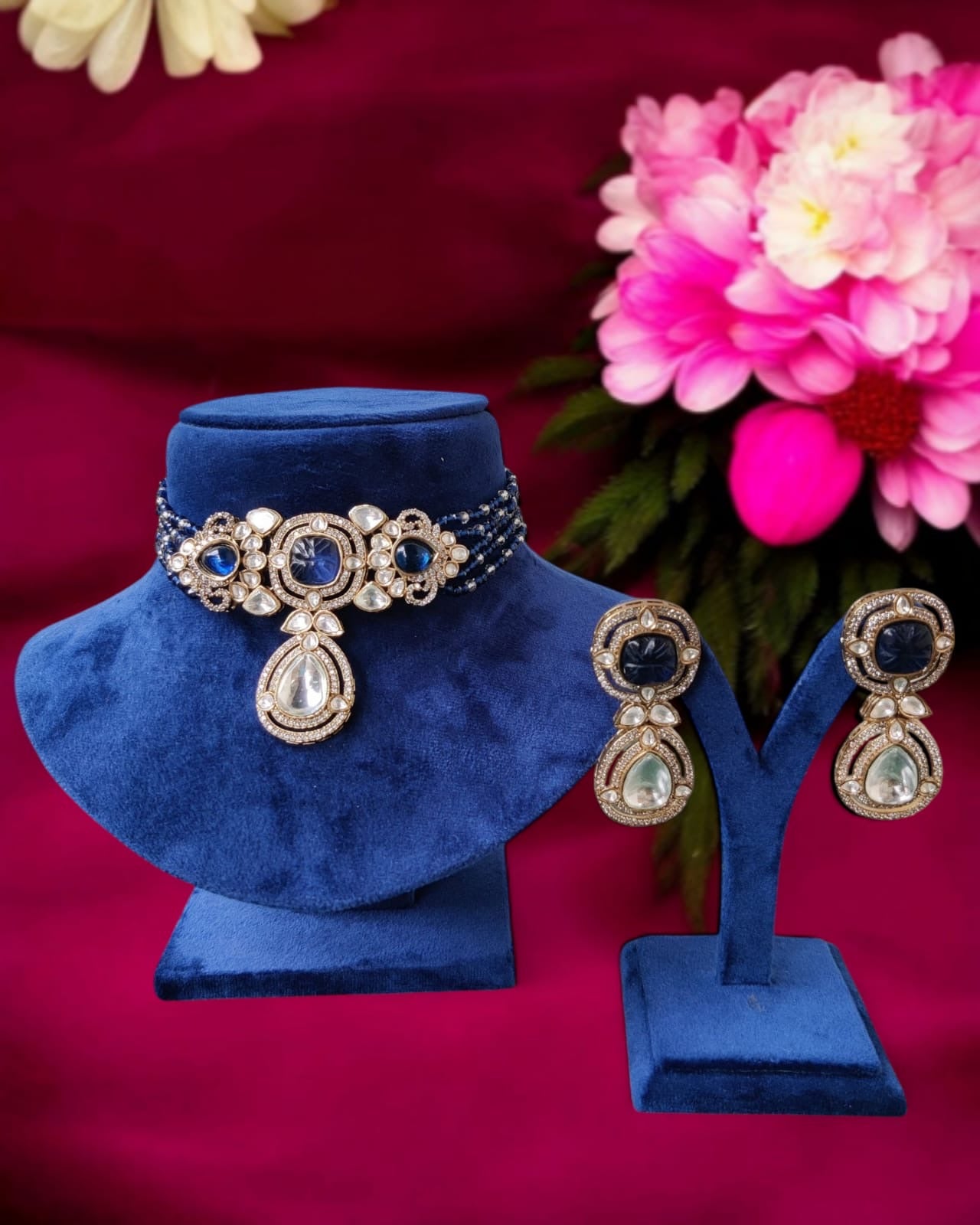 Royal Blue Kundan Choker