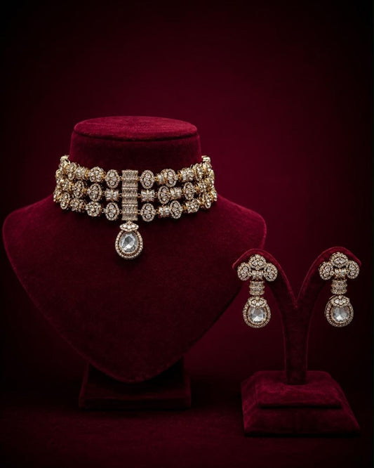 Classic  Polki Traditional Choker Necklace Set