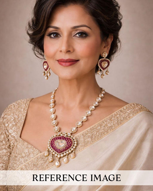 Kundan Polki Pendant Long Necklace