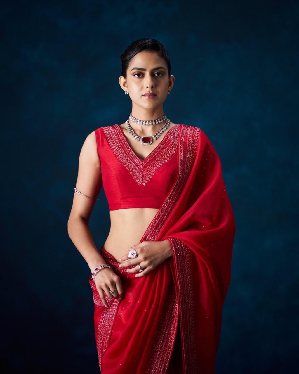 Ruby Moissanite Kundan Necklace Set