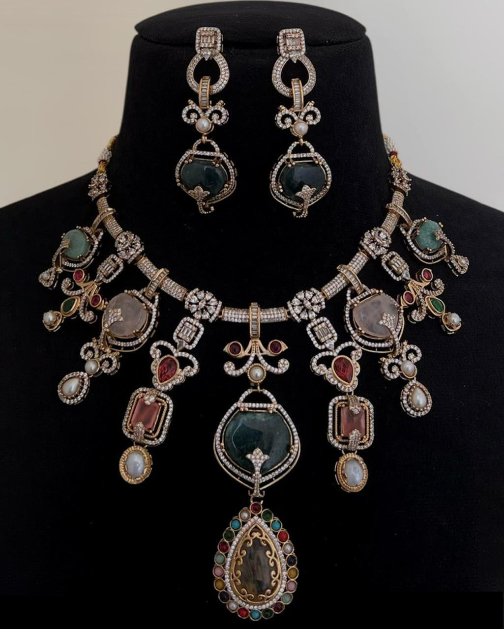 Multicolor Stone Studded Necklace