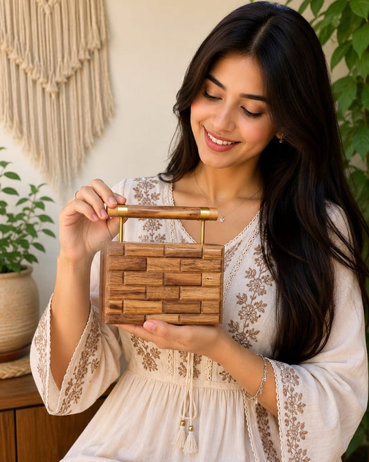 Artisan Wooden Clutch