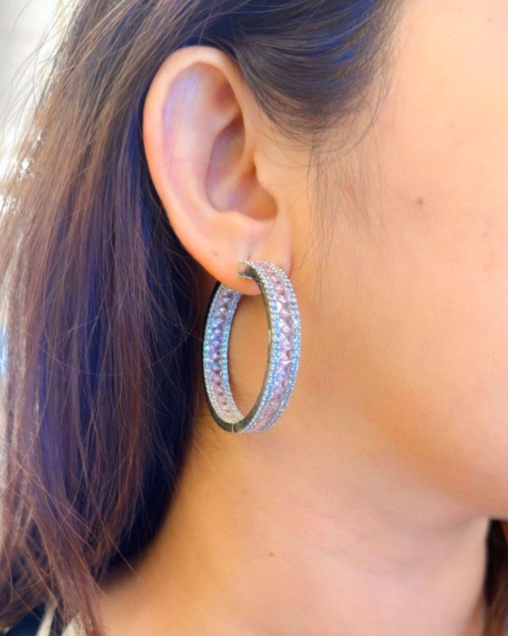 Diamond Hoops Earrings