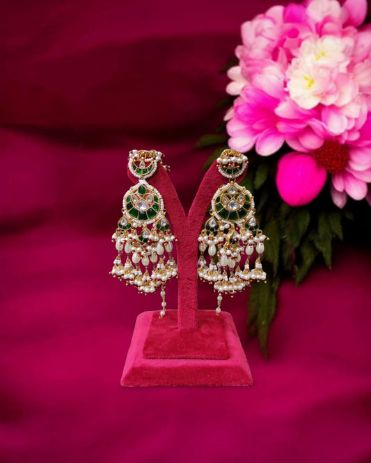 Kundan Traditional Pearl With Sahara Earrings