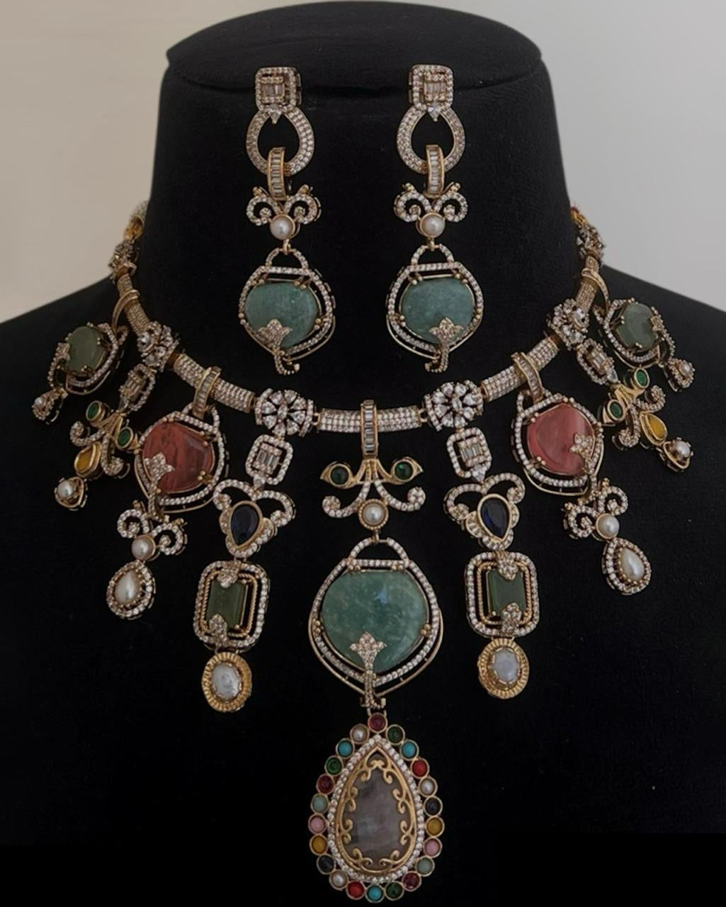 Multicolor Stone Studded Necklace
