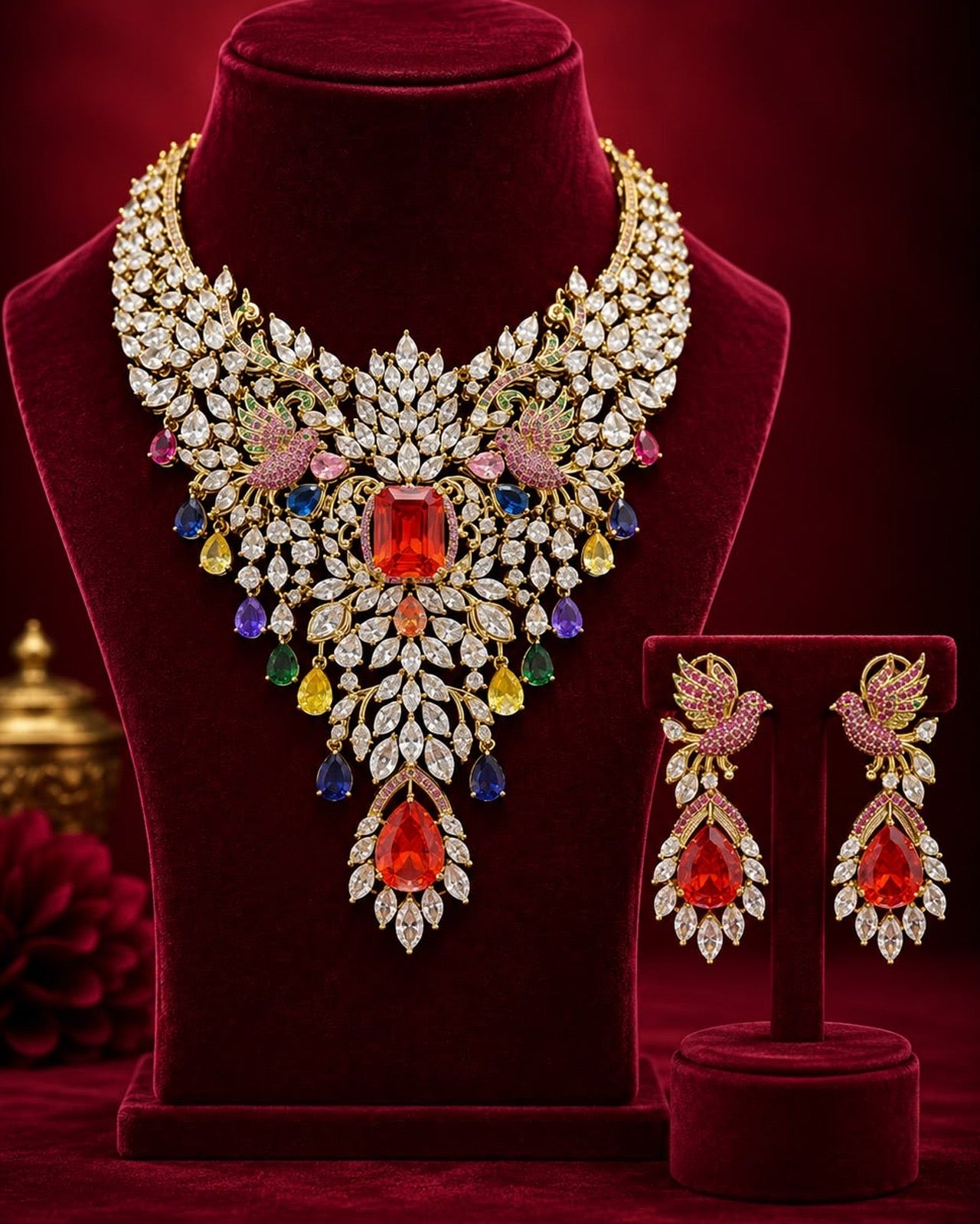 Grand Beautiful Diamond Necklace Set