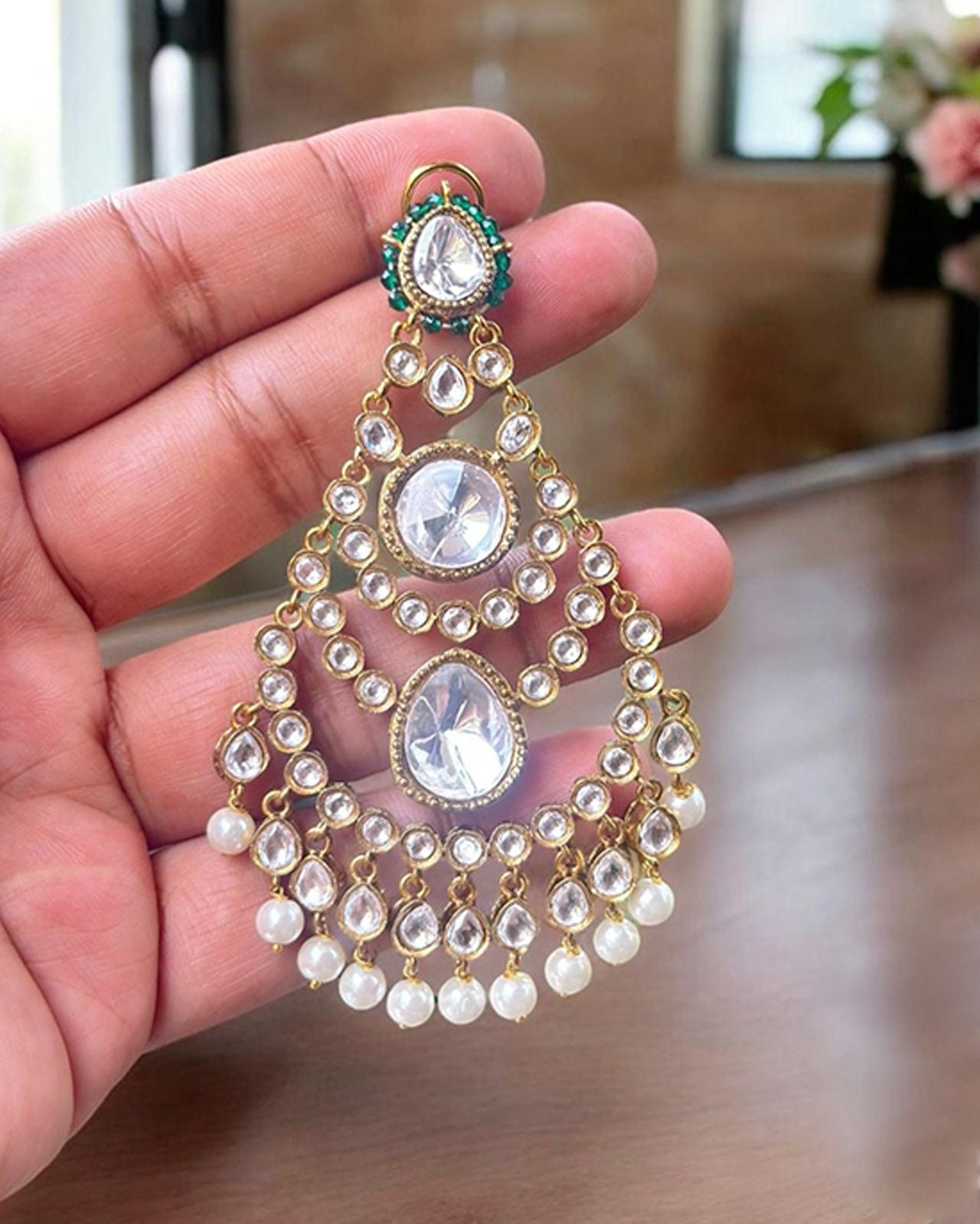 Alia Bhatt Inspired Kundan Polki Earrings